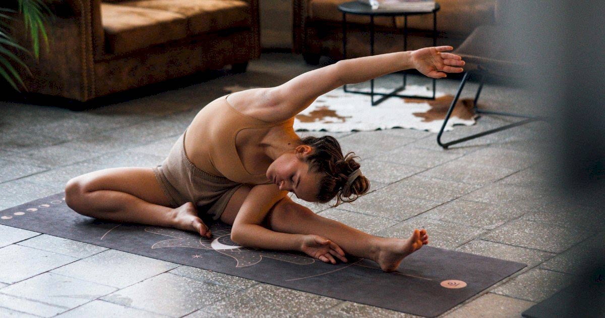 Digital Detox: Woman Practising Yoga at Home